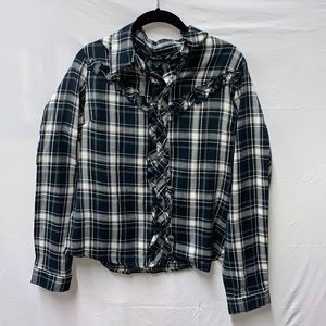 Black and White Plaid Rue 21 Long Sleeve Shirt